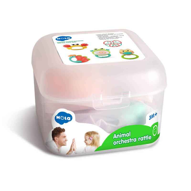 اسباب بازی ست جغجغه و دندانگیر 5 عددی ارکستر حیوانات هولا تویز ( هولی تویز ) Hola 318B