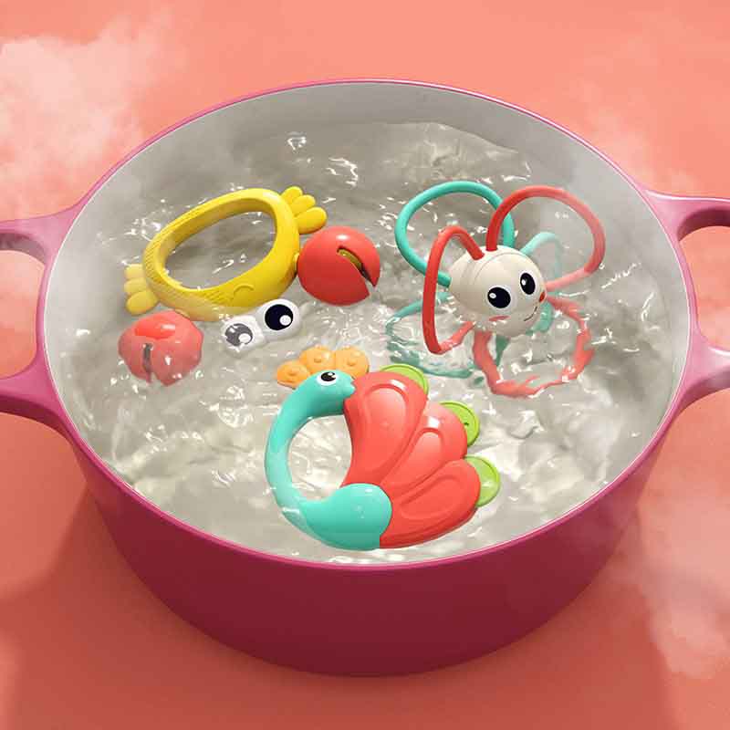 اسباب بازی ست جغجغه و دندانگیر 5 عددی ارکستر حیوانات هولا تویز ( هولی تویز ) Hola 318B