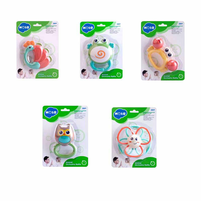 اسباب بازی ست جغجغه و دندانگیر 5 عددی ارکستر حیوانات هولا تویز ( هولی تویز ) Hola 318B