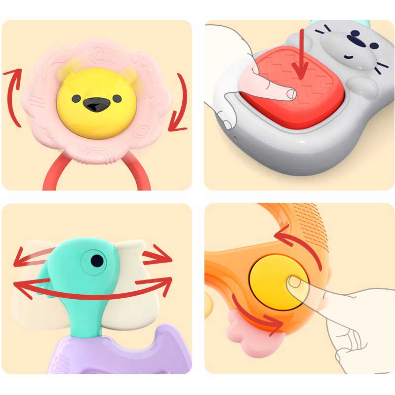 اسباب بازی ست جغجغه و دندانگیر 5 عددی حیوانات هولا تویز ( هولی تویز ) Hola 318A