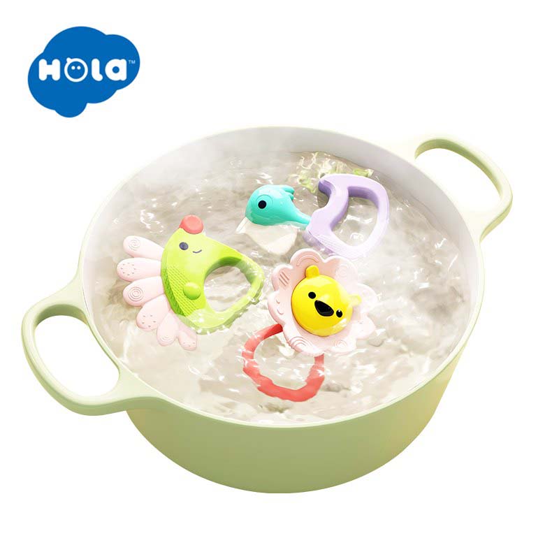 اسباب بازی ست جغجغه و دندانگیر 5 عددی حیوانات هولا تویز ( هولی تویز ) Hola 318A