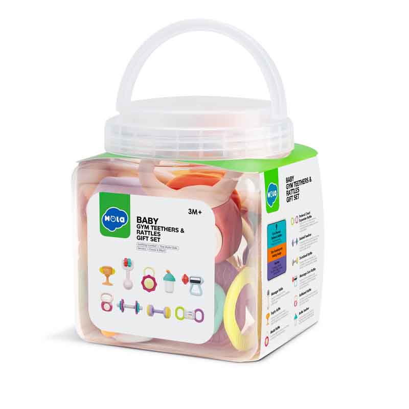 اسباب بازی ست جغجغه و دندانگیر 5 عددی هولا تویز (هولی تویز) مدل Hola HE7900