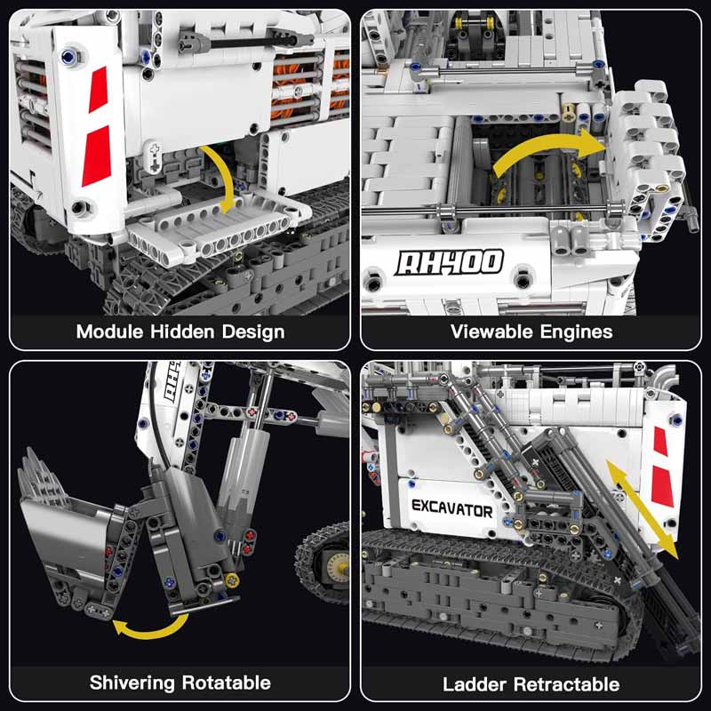 لگو ساختنی بیل مکانیکی معدن کنترلی Terex RH400 برند مولد کینگ مدل Mouldking 13130