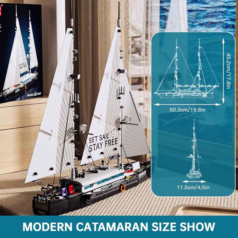 لگو ساختنی قایق تفریحی مدرن بادبان دار مولدکینگ Mould king 10194