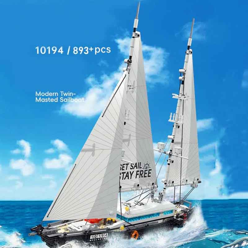 لگو ساختنی قایق تفریحی مدرن بادبان دار مولدکینگ Mould king 10194