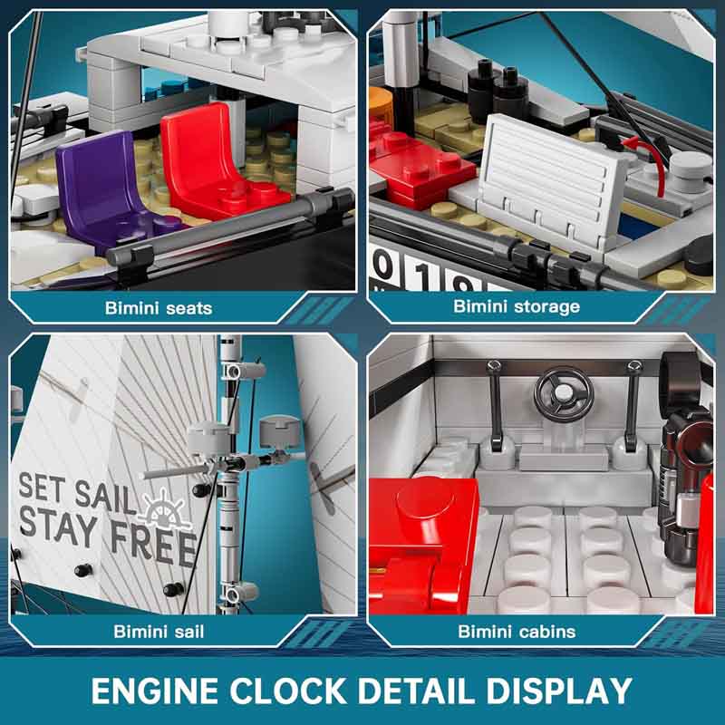 لگو ساختنی قایق تفریحی مدرن بادبان دار مولدکینگ Mould king 10194