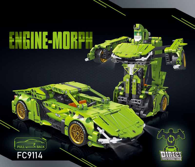لگو ساختنی ماشین لامبورگینی عقب کش تبدیل شونده به ربات مدل Engine-Morph FC 9114