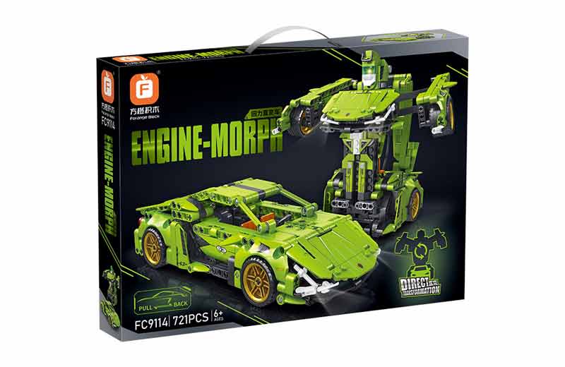 لگو ساختنی ماشین لامبورگینی عقب کش تبدیل شونده به ربات مدل Engine-Morph FC 9114
