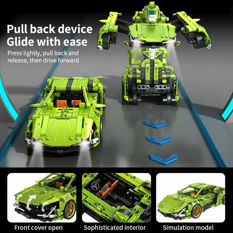 لگو ساختنی ماشین لامبورگینی عقب کش تبدیل شونده به ربات مدل Engine-Morph FC 9114